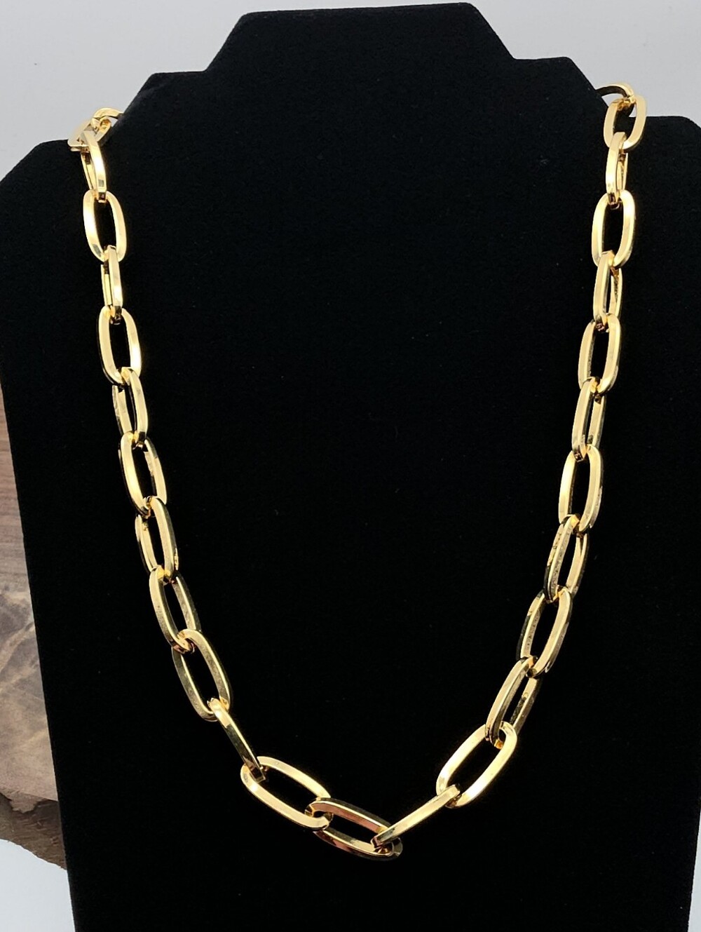 JTV G Italy 18k Gold Plated 24" Heavy Paperclip Chain Necklace